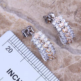 Champagne Morganite CZ Silver Jewelry Set Size 6-10 S0152