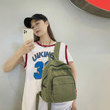 Preppy Style Women Backpack Canvas School Bag For Teenage Girls