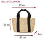 Fashiion Women's Round Rattan Straw Bag Summer Handbag Beach Casual Tote