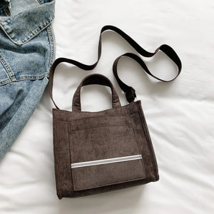Corduroy Handbag Women Shoulder Crossbody Bags Casual Tote Ladies Messenger Bags