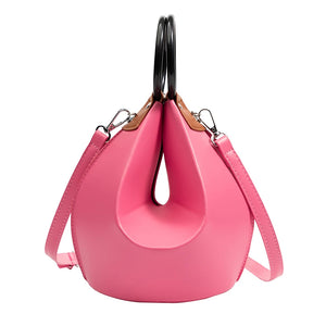 Round Handle Crossbody Bag for Women, Fashin Totes Handbag with Shoulder Strap