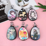 Cartoon Women Key Bag Leather Wallets Key Case Car Key Chains Cover