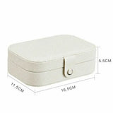 2 Layers Jewelry Case Zipper PU Leather Storage Box Earring Necklace