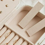 2 Layers Jewelry Case Zipper PU Leather Storage Box Earring Necklace