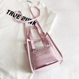 2 In 1 Women's Transparent Sling Bag Handbag