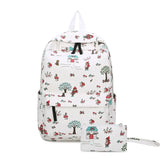 Canvas School Backpack Women Teen Girls Travel Bag Mochilas