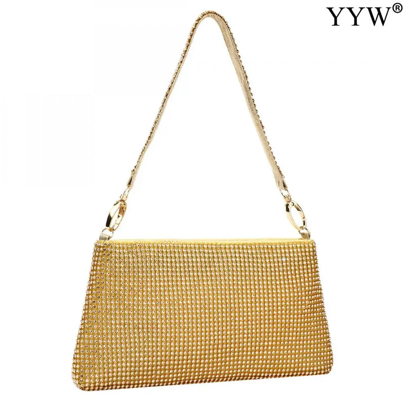 Rhinestone Clutch Shoulder Bag - Wedding Party Hand Bag