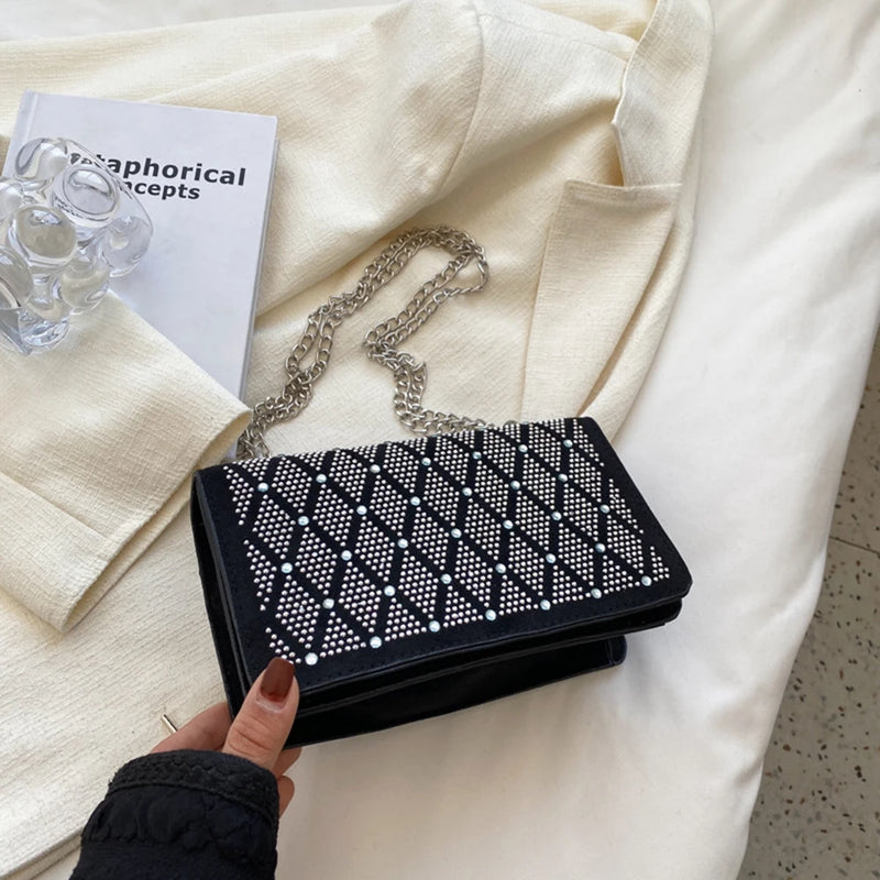 Diamonds Plaid Shoulder Handbags Female Travel Cross Body Bag