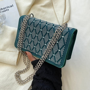 Diamonds Plaid Shoulder Handbags Female Travel Cross Body Bag