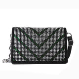 Striped Shoulder Handbags Female Cross Body Bag Small PU Leather Crossbody Bags