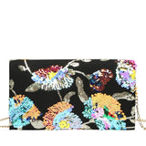 Butterfly Embroidery Shoulder Bag Sequin Glitter Leather Clutch