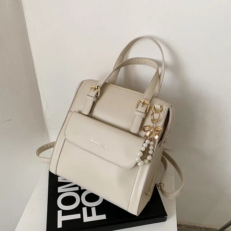 Women's Soft Leather Backpack Large Capacity Travel School Bag