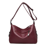 Soft Washed Pu Leather Women Messenger Bag Crossbody Shoulder Handbags