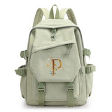 Green Laptop Backpack for Girls School Student Bag Large Capacity