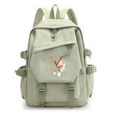 Green Laptop Backpack for Girls School Student Bag Large Capacity