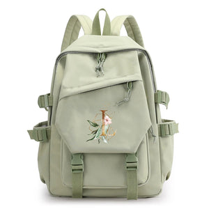 Green Laptop Backpack for Girls School Student Bag Large Capacity