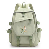 Green Laptop Backpack for Girls School Student Bag Large Capacity