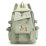 Green Laptop Backpack for Girls School Student Bag Large Capacity