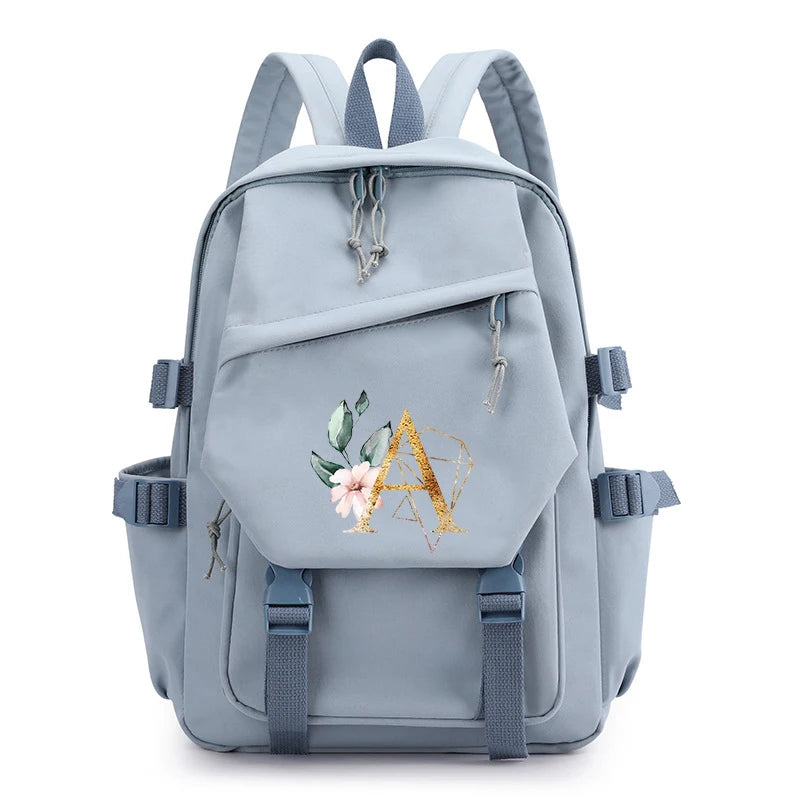 26 Letter Backpack for Girls School Student Bag Large Capacity