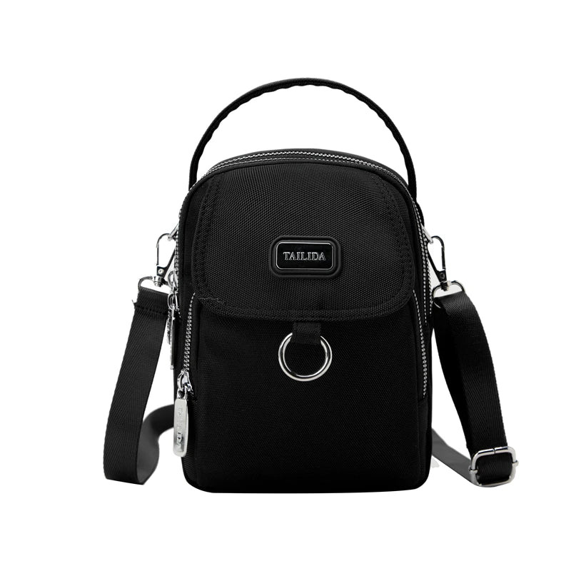 3 Layers Women Mini Bag High Durable Fabric Girls Small Shoulder Bag