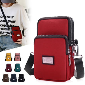 3-Layer Women Shoulder Bag High Nylon Messenger Phone Bag