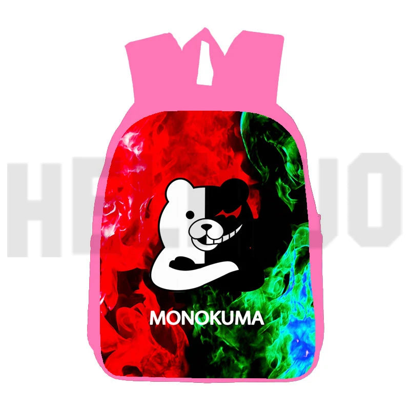3D Cartoon Danganronpa Bag Pink 16 Inch Anime Monokuma Backpack