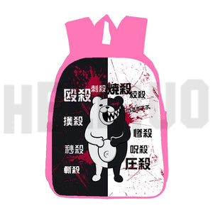 3D Cartoon Danganronpa Bag Pink 16 Inch Anime Monokuma Backpack