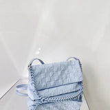 Acrylic Chains Canvas Women Shoulder Bags Pillow Crossbody Bag