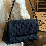 Acrylic Chains Canvas Women Shoulder Bags Pillow Crossbody Bag
