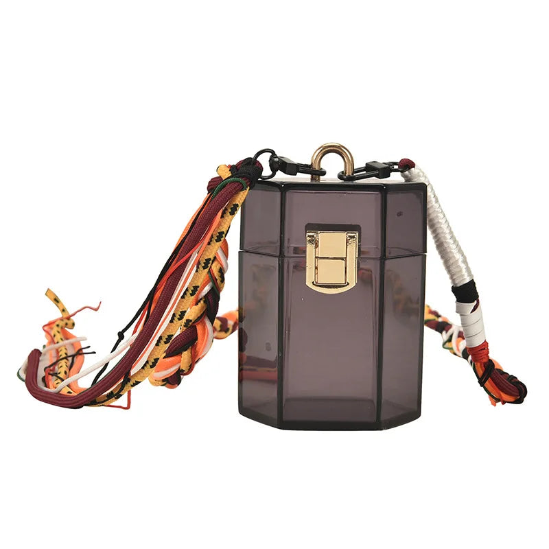 Woven Shoulder Strap Mini Party Clutch Crossbody Bag