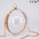 Transparent Acrylic Round Ball Shoulder Bag Chain Evening Clutch