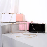 Acrylic Transparent Clutch Chain Shoulder Bag Wedding Party Evening Handbag