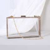 Acrylic Transparent Clutch Chain Shoulder Bag Wedding Party Evening Handbag
