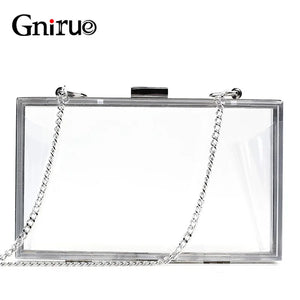 Acrylic Transparent Bag Lady Clutches Chain Women Shoulder Messenger Bags