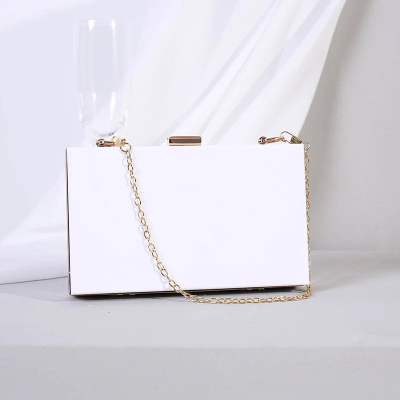 Acrylic Transparent Clutch Chain Shoulder Bag Wedding Party Evening Handbag