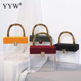 Clear PVC Crossbody Bags Transparent Handbags Top Handle Box Purses