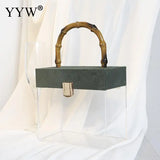 Clear PVC Crossbody Bags Transparent Handbags Top Handle Box Purses