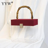 Clear PVC Crossbody Bags Transparent Handbags Top Handle Box Purses