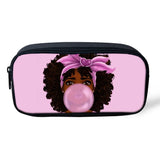 African American Girls Pattern 3pcs/Set Student Schoolbag Women Backpack