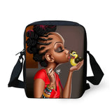 African Girls Pattern Mini Messenger Bag Lightweight Crossbody