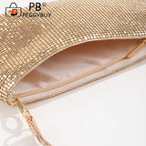 Aluminium Rhinestones Pattern Evening Clutch Bag Zipper Women Handbags