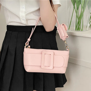 Small Shoulder Bag Square Crossbody Bags PU Leather Handbag with Purse