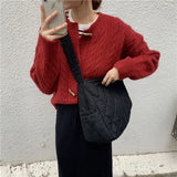 Wide Strap Shoulder Bag Large Capacity Ladies Tote Canvas Bags