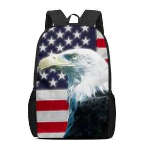 American Flag and Eagle Print School Bag for Girls Boys Back Pack