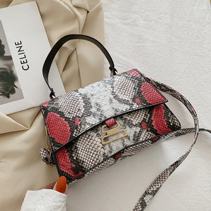 Animal Snake Printed Crossbody Handbag Totes Women Casual PU Leather