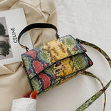 Animal Snake Printed Crossbody Handbag Totes Women Casual PU Leather