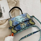 Animal Snake Printed Crossbody Handbag Totes Women Casual PU Leather