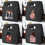 Anime Girl Lunch Pouch Canvas Thermal Box Insulated Picnic Bag