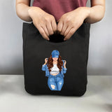 Anime Girl Lunch Pouch Canvas Thermal Box Insulated Picnic Bag