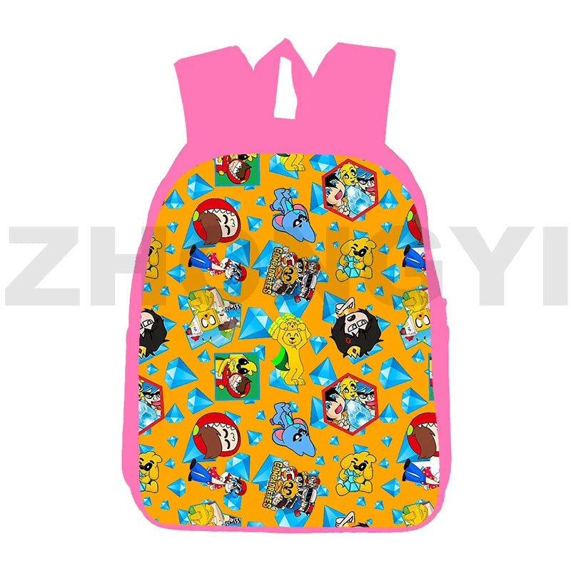 Anime Mikecrack Backpack Travel Teenagers 3D Pink Game 12/16 Inch Bookbag for Gi